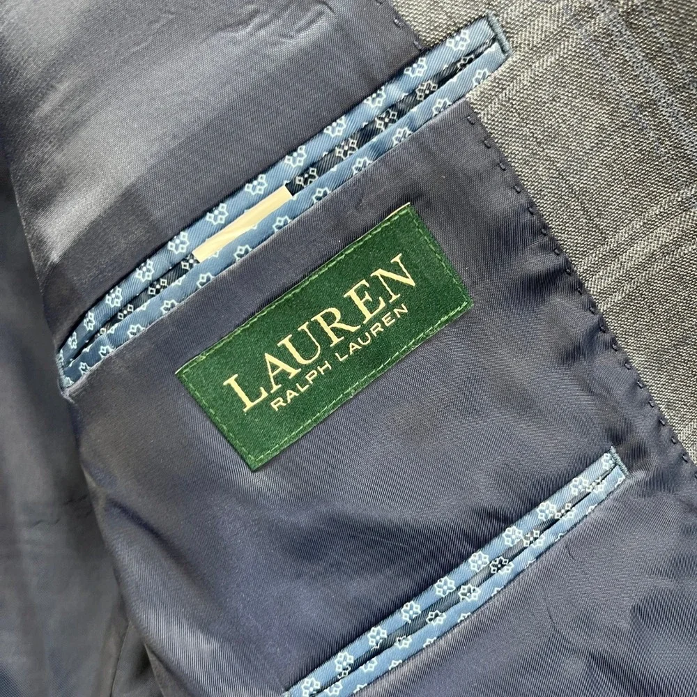 Lauren Ralph Lauren Blazer Mens 44L Blue Plaid Sport Coat Jacket Professional